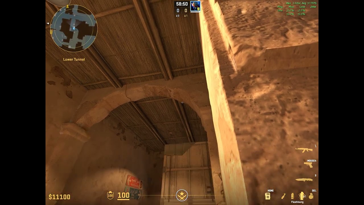 D2 A-short flash from lower tunnel