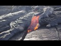 Kilauea lava flow burns and buries a wooden scoop おしゃもじ溶岩流にのみこまれる