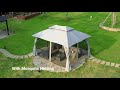 10x13 gazebo double soft top canopy with curtains and netting  grand patio