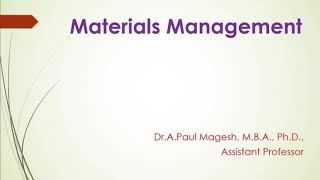 Materials Management