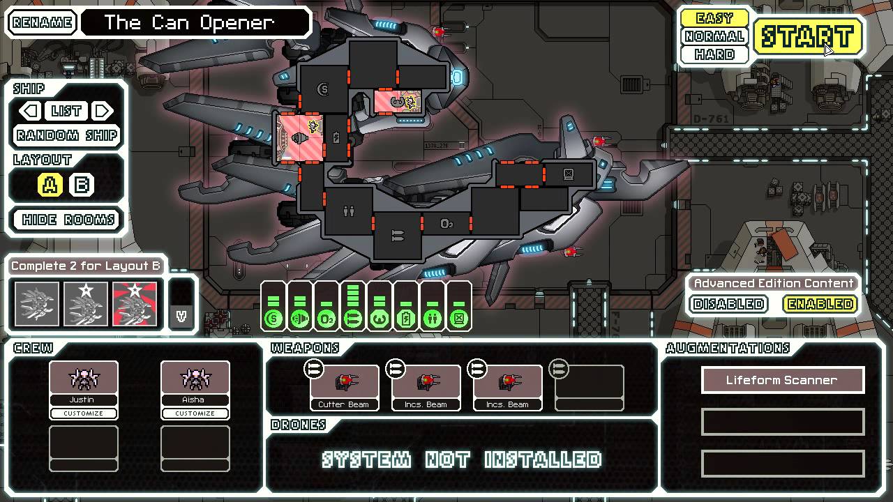 FTL Advanced Edition Ship Mod Overview: Lanius Cutter.