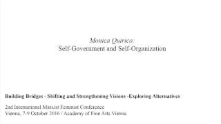 Monica Quirico: Self-Government and Self-Organization