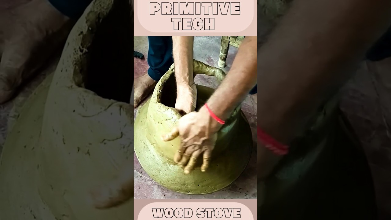 DIY Clay Wood Stove with Iron Tub 🧱🔥 | Primitive Technology for Survival Cooking 