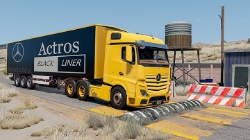 Cars and Truck vs Extreme Broken Road with Speed Bumps Marathon #22 | BeamNG Drive | TrucksVs