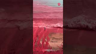 Heavy Rain Turned Irans Hormuz Island Red Beach Maktoob