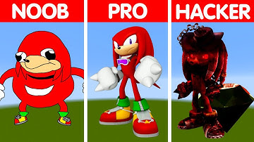 NOOB vs PRO vs HACKER Minecraft Pixel art – Knuckles
