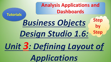 BusinessObjects Design Studio 1.6: Unit 3: Tutorial: Define Layout of Applications