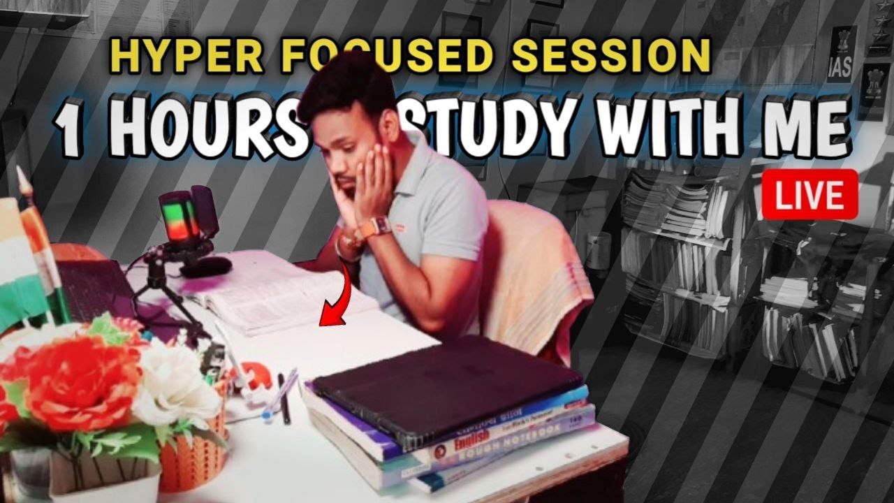 1 HOURS STUDY WITH ME LIVE INDIA 🌎📚 HYPER FOCUSED SESSION WITHOUT BREAK ...