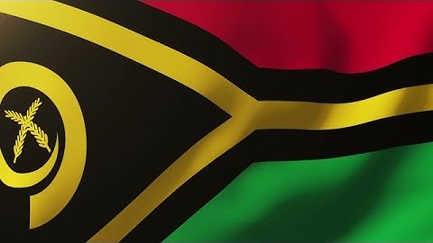 Vanuatu Flag Waving In The Wind. Looping Sun Rises Style. Animation Loop Stock Animation