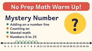 Mystery Number Number Line Game for Kids | Adding to 25 Part 3 | No Prep Math Warm Up