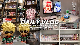 daily vlog: aesthetic anime room tour + manga collection, manga shopping, going to the mall, anime !