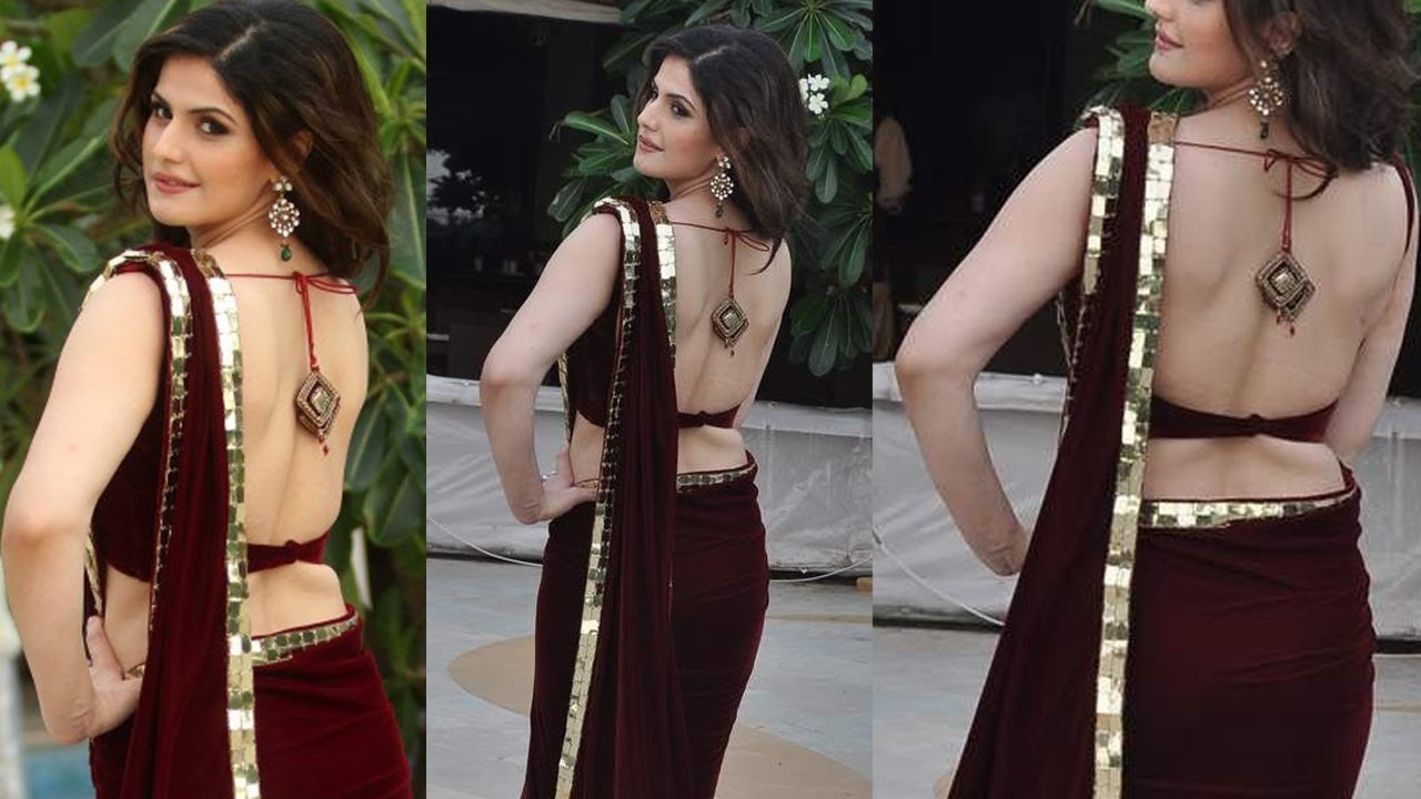 Zarine Khan in Backless and Deep Neck Blouse - YouTube