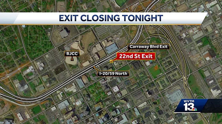 22nd Street exit on I-20/59 closing Thursday