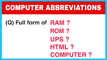 Computer Abbreviations | Top 100 Computer Abbreviations MCQs | Computer GK Question and answers |