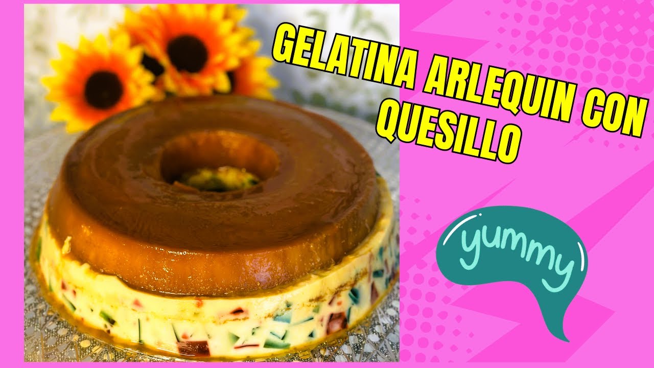 Cómo hacer una GELATINA ARLEQUIN CON QUESILLO
