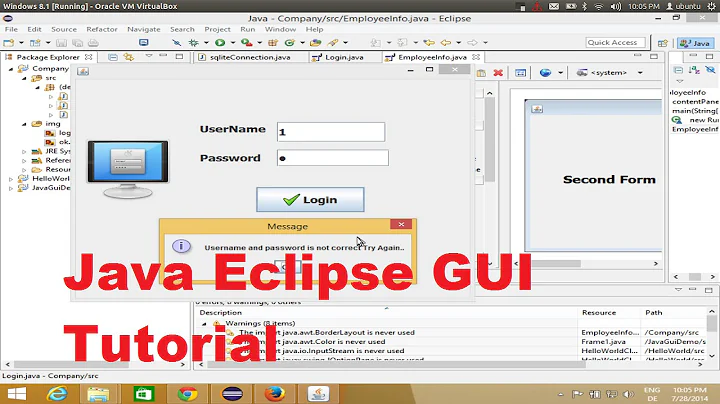 Java Eclipse GUI Tutorial 7 # Add image, pictures and icons in JFrame