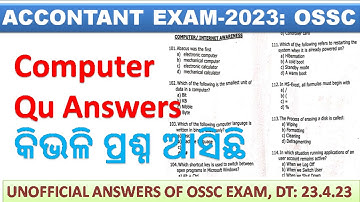 OSSC Accountant Exam// Computer Question Answers// Details analysis// unofficial Answer