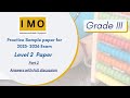 International Math Olympiad (IMO)  Level 2- SOF previous year paper for Class 3 - Final part
