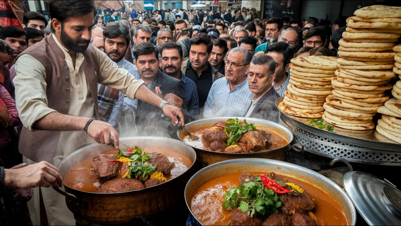 PAKISTANI BREAKFAST STREET FOOD | KALA KHAN 200 KG NALLI NIHARI RECIPE | MORNING NASHTA IN PAKISTAN
