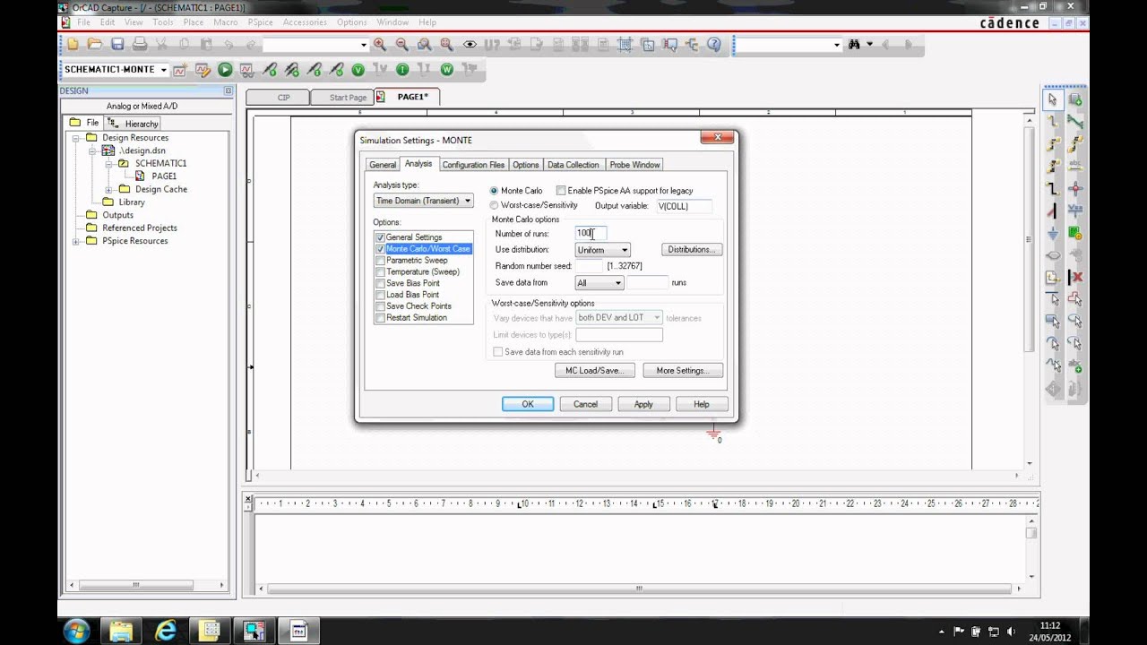 OrCAD HowTo PSpice Monte Carlo Tutorial OrCAD Cadence YouTube