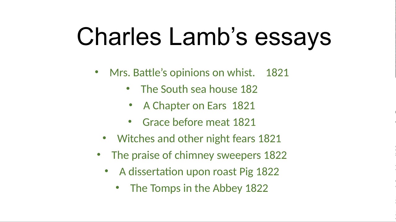 essay written by charles lamb