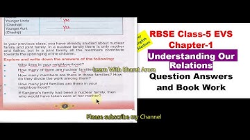 RBSE Class-5 EVS Chapter-1Understanding Our Relations Question Answers and Book Work ( English Med.)