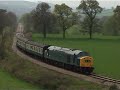 Green nrm class 37 in action on the nymr with 2 class 55 deltic in green and blue whitby