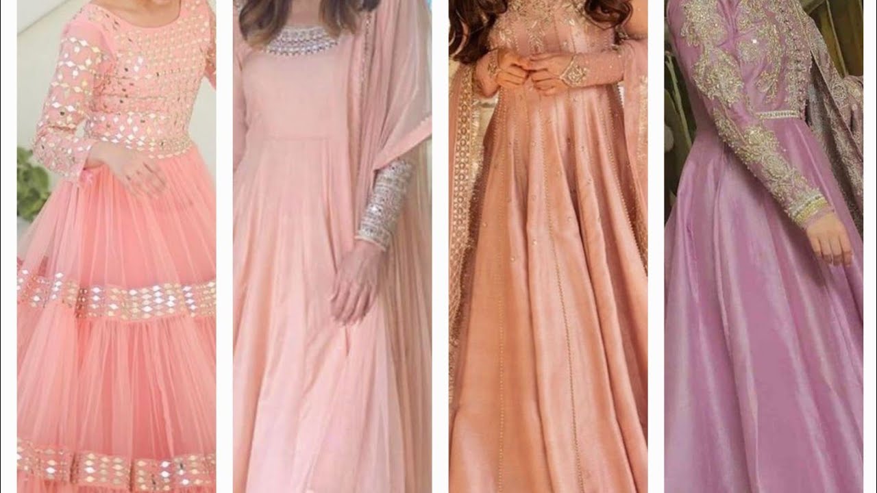 Pure Organza Peach Maxi Dress – Indian Rani