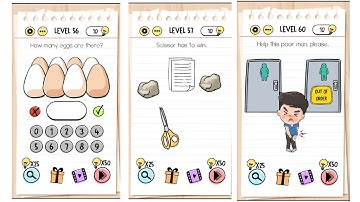 Brain Test : Tricky Puzzle Level 56 57 58 59 60 Walkthrough Solution