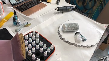 Kielty Masking Product Test - Alcohol Ink Geode On Wood