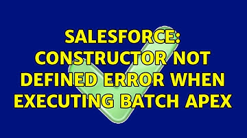 Salesforce: Constructor not defined error when executing batch apex