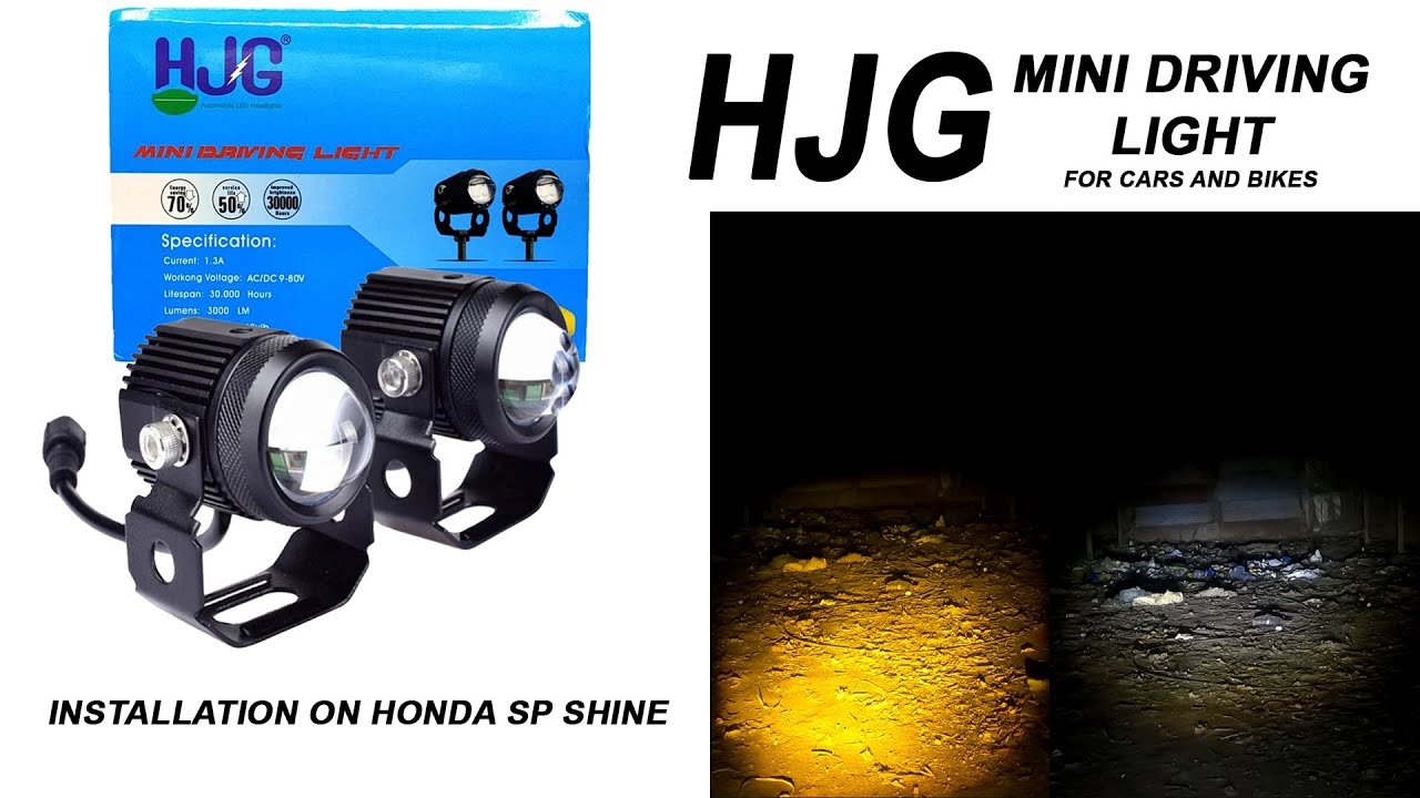 HJG Mini Driving Fog Lights for all Bikes Harness wire setting by YC