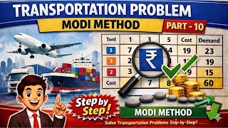 Modi Method in Transportation problem / step by step numerical / operation research 