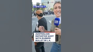 Australian reporter shot with rubber bullet in LA | 9 News Australia