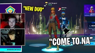 Mongraal Duos with Clix gets convinced to move to NA While they get a win in Duo Arena