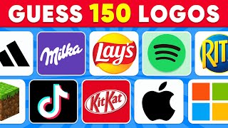 Guess the LOGO in 3 seconds | 150 Famous Logos | Logo Quiz 2024