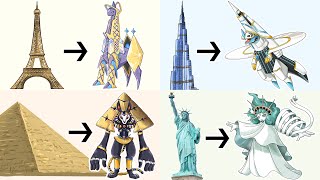 Top 20 Famous Buildings in the World as Legendary Pokémon Evolutions | Max S Animation