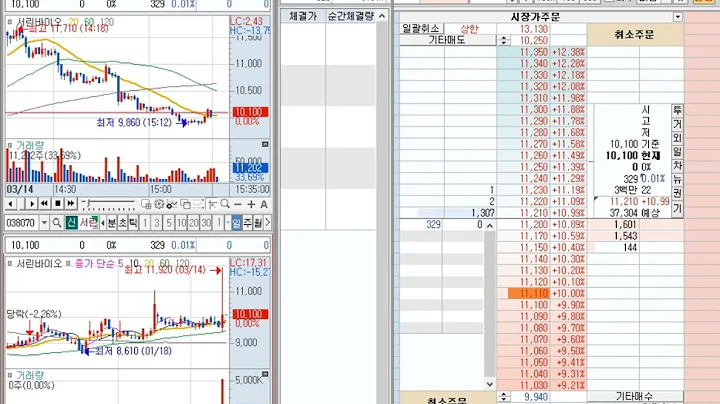 서린바이오 (038070) 2024-3-15 (+3.27%) 호가창 풀타임