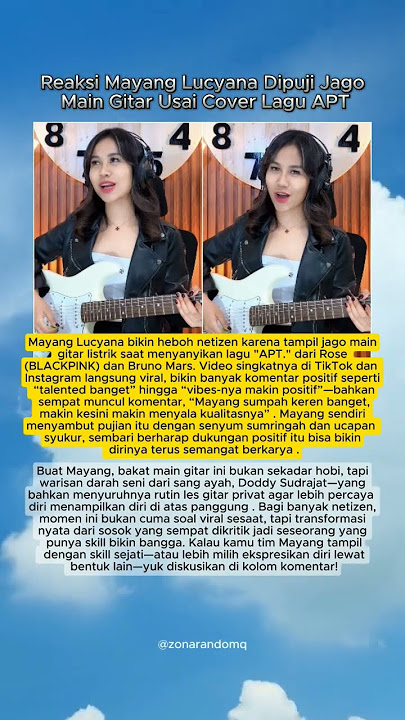 Reaksi Mayang Lucyana dipuji jago main gitar usai cover lagu APT #mayang #fuji #fujian #podcast