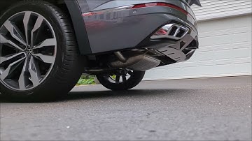 VW Atlas 3.6L ECSTuning resonator delete - before and after - wookie pipe