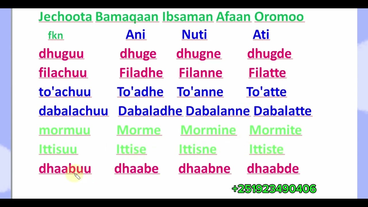 Jechoota Bamaqaan Ibsaman Afaan Oromoo # Learn Afaan Oromoo #Amharic English letters
