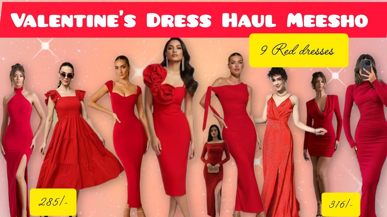 Valentine's Dress Haul Meesho🔥Meesho valentine's Dress Haul/Red dresses from meesho#meesho#valentine