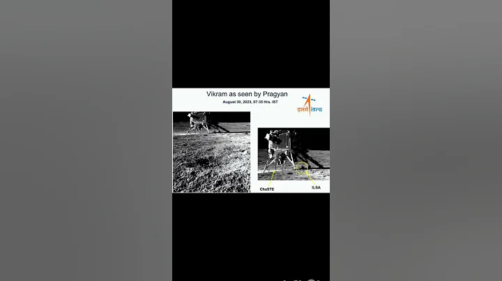 Vikram as seen by pragyan rover #chandrayaan3 #isro #ytshorts #proudtobeindian