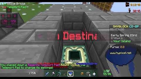 How To Make A Teleport AFK Pool  (Hypixel Skyblock)