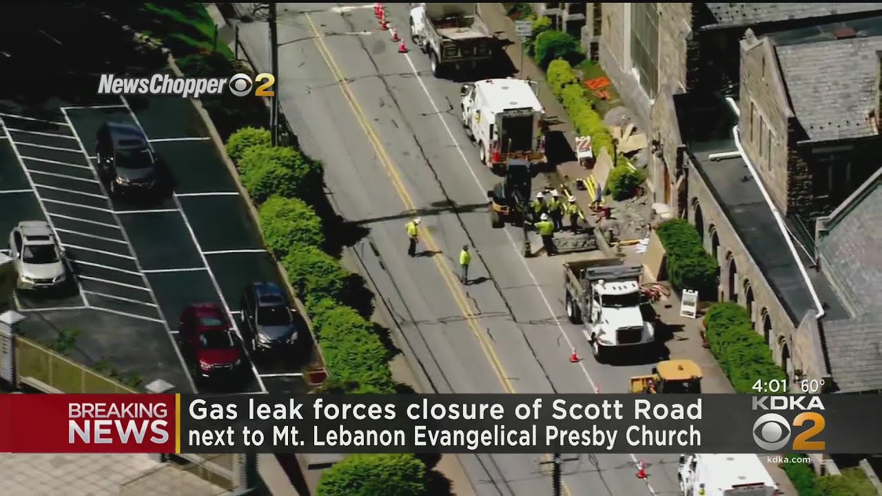 Gas Leak Prompts Road Closure In Mt. Lebanon - YouTube