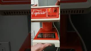 Vintage Espresso Machine Red Home Cups MOULINEX 31002 *USES 220 VOLTS* '70s