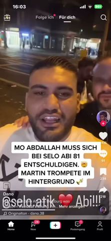 MO ABDALAH MUSS SICH BEI SELO ABI 81 ENTSCHULDIGEN