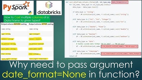 23. why pass argument date_format=None in function? How to cast multiple columns | #pyspark PART 23