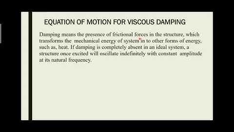 Equation of motion for viscous damping