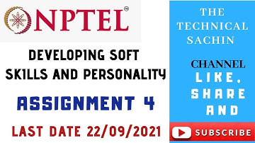 NPTEL DEVELOPING SOFT SKILLS AND PERSONALITY||ASSIGNMENT-4||SOLUTION||WEEK-4||ONLINE COURSES 2021||